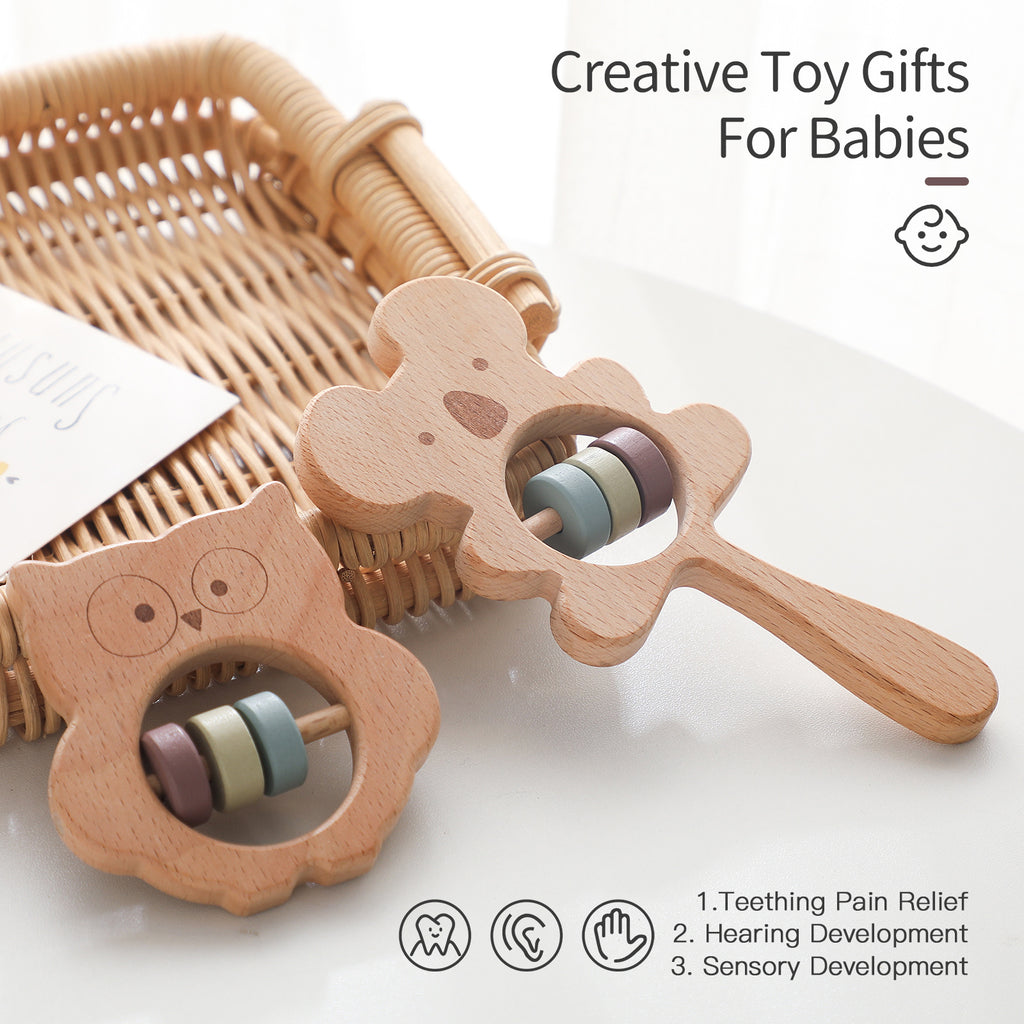 Hand-held Wooden Rattle