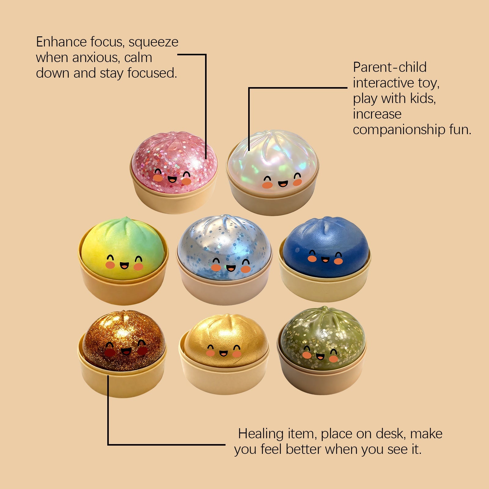 Cute Fun And Stress-relieving Steamed Bun