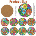 DIY Diamond Art Painting Coaster Kit - Flowers