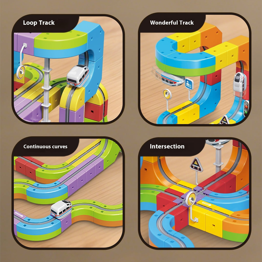 Children's Cube Track Building Blocks