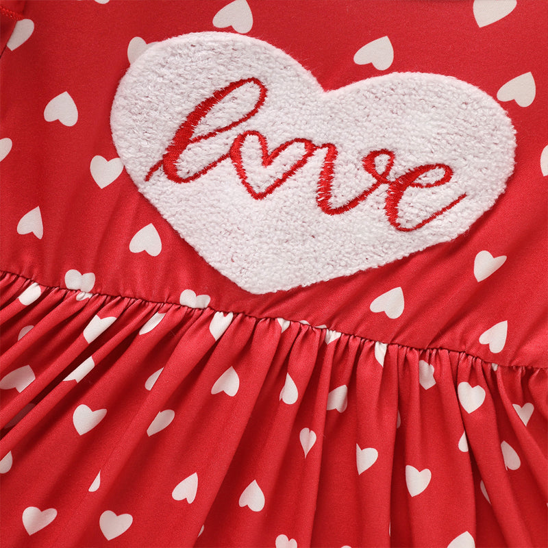 Toddler Girl's Cute 'LOVE' Embroidered Dress