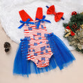 Baby Girls Independence Day Style Flag Pattern Romper