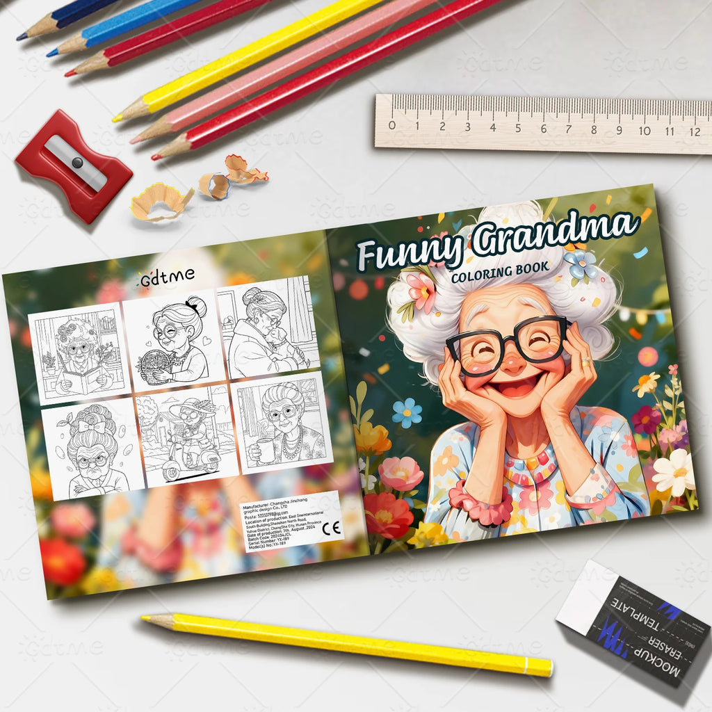 Funny Grandma ﻿ Bold-easy Patterns Coloring Book for Adults