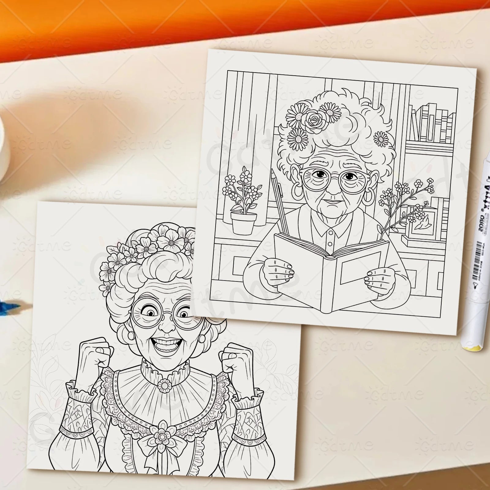 Funny Grandma ﻿ Bold-easy Patterns Coloring Book for Adults