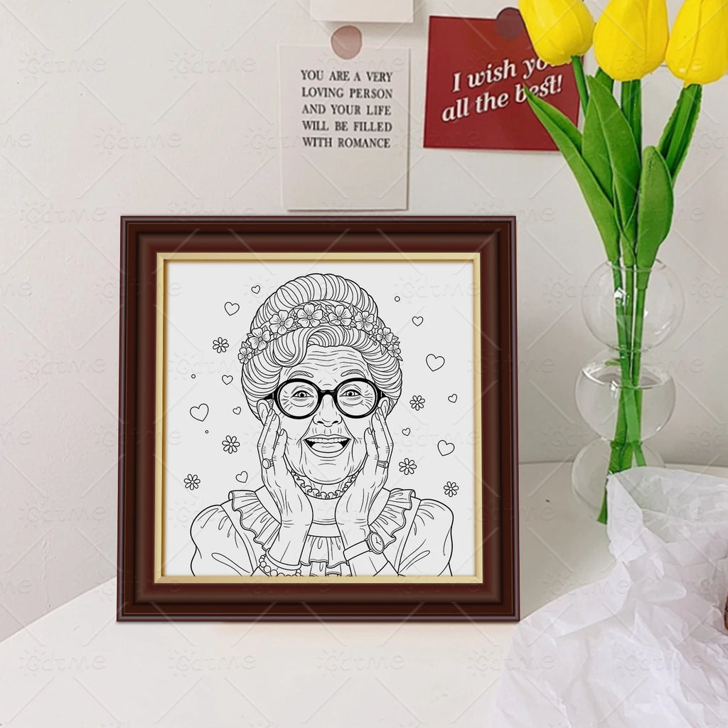 Funny Grandma ﻿ Bold-easy Patterns Coloring Book for Adults