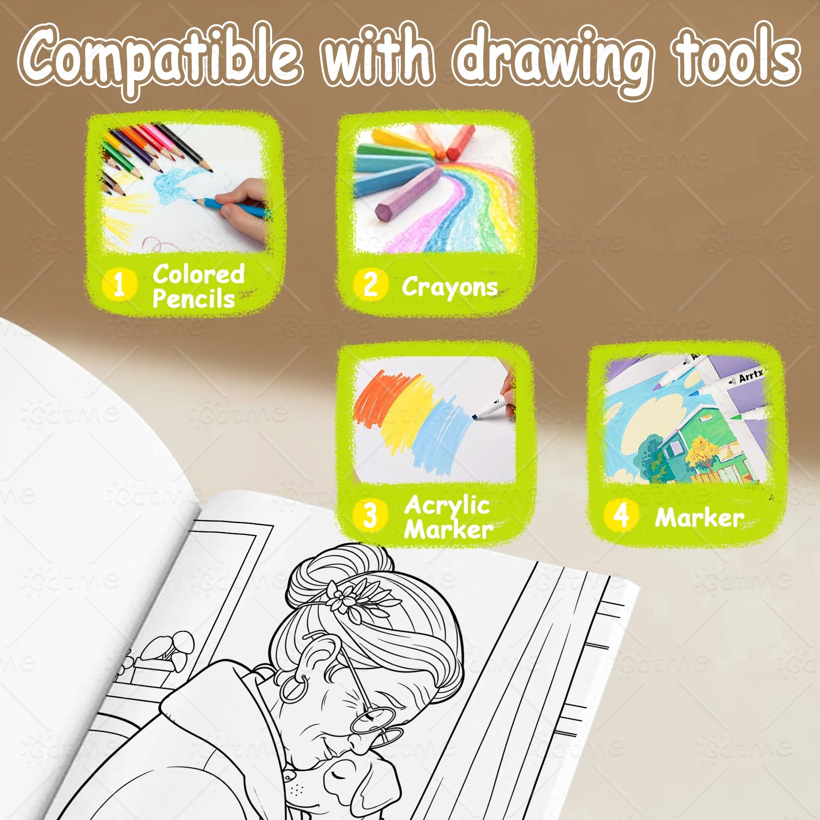Funny Grandma ﻿ Bold-easy Patterns Coloring Book for Adults