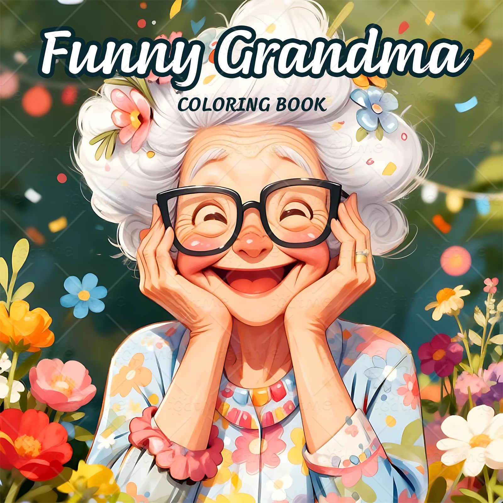 Funny Grandma ﻿ Bold-easy Patterns Coloring Book for Adults