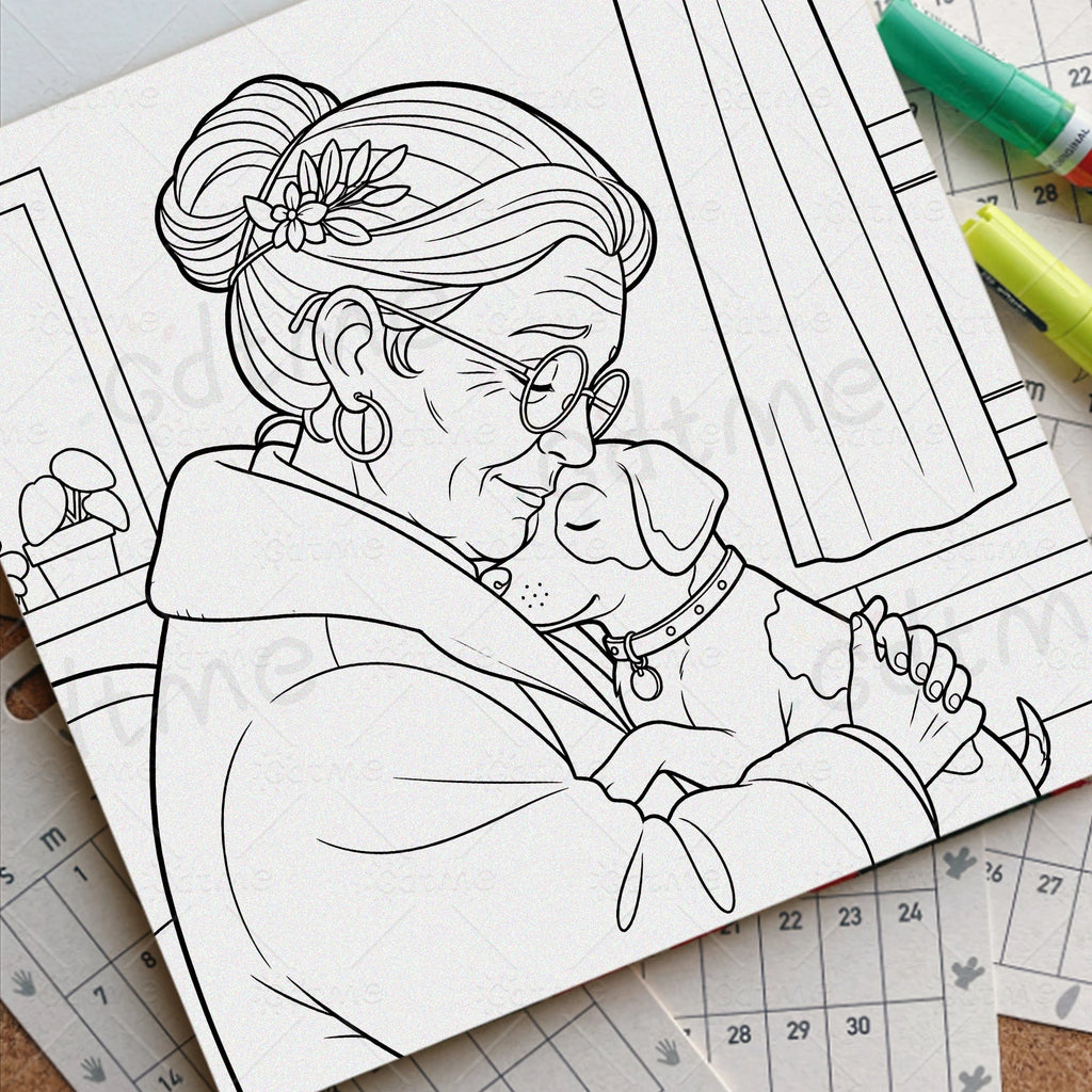 Funny Grandma ﻿ Bold-easy Patterns Coloring Book for Adults
