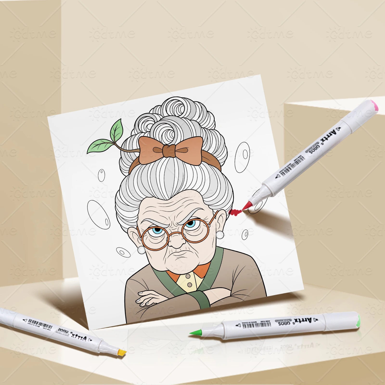 Funny Grandma ﻿ Bold-easy Patterns Coloring Book for Adults