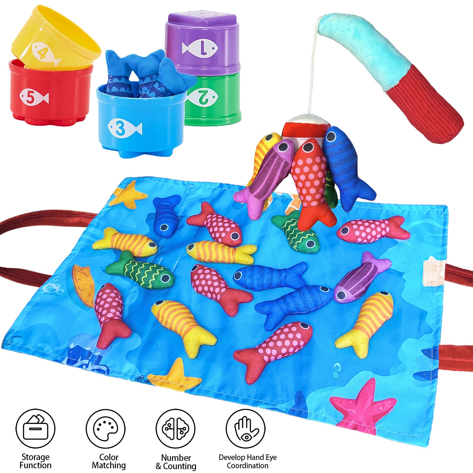 Fishing Play Mat with 3-D Early Education Toys