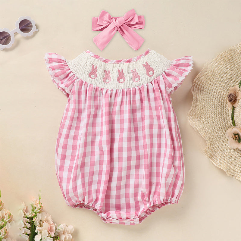 Baby Girl's Cute Bunny Romper Set