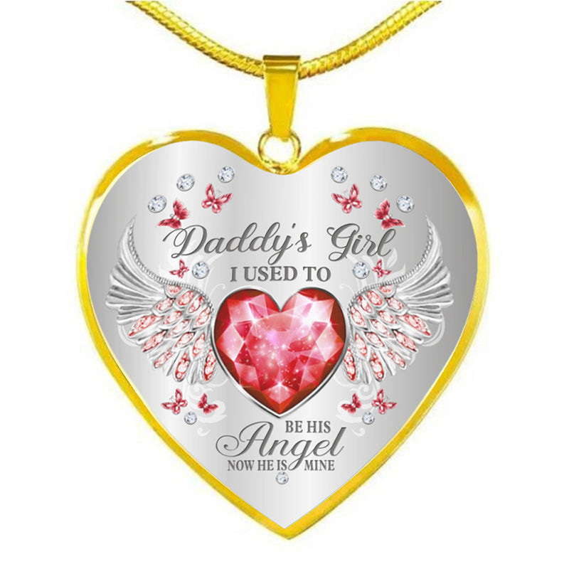 Birthstone Angel Wings Father Memorial Necklace