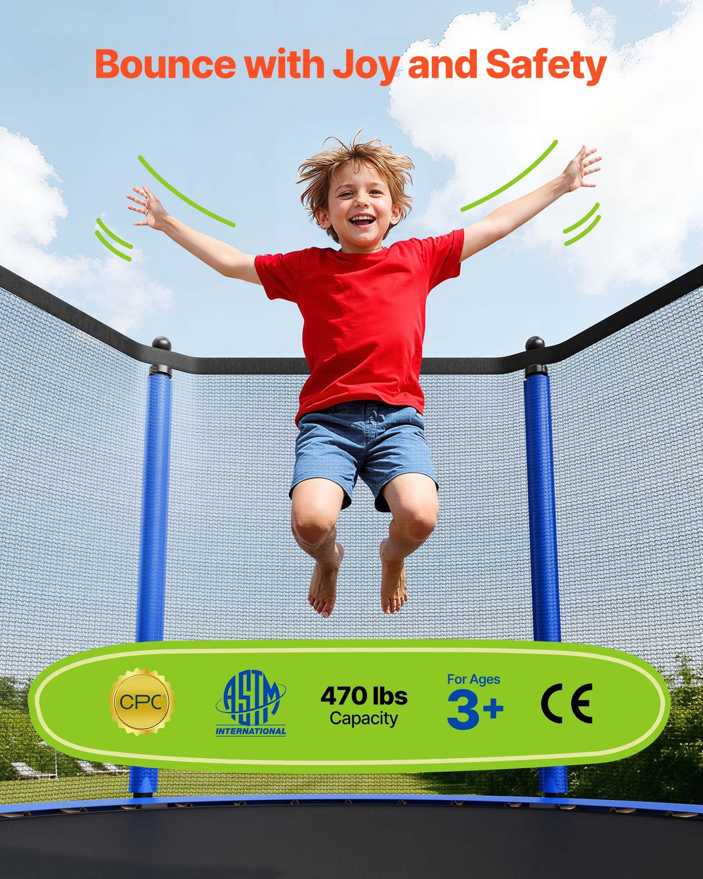 15FT Round Recreational Trampoline With Enclosure net