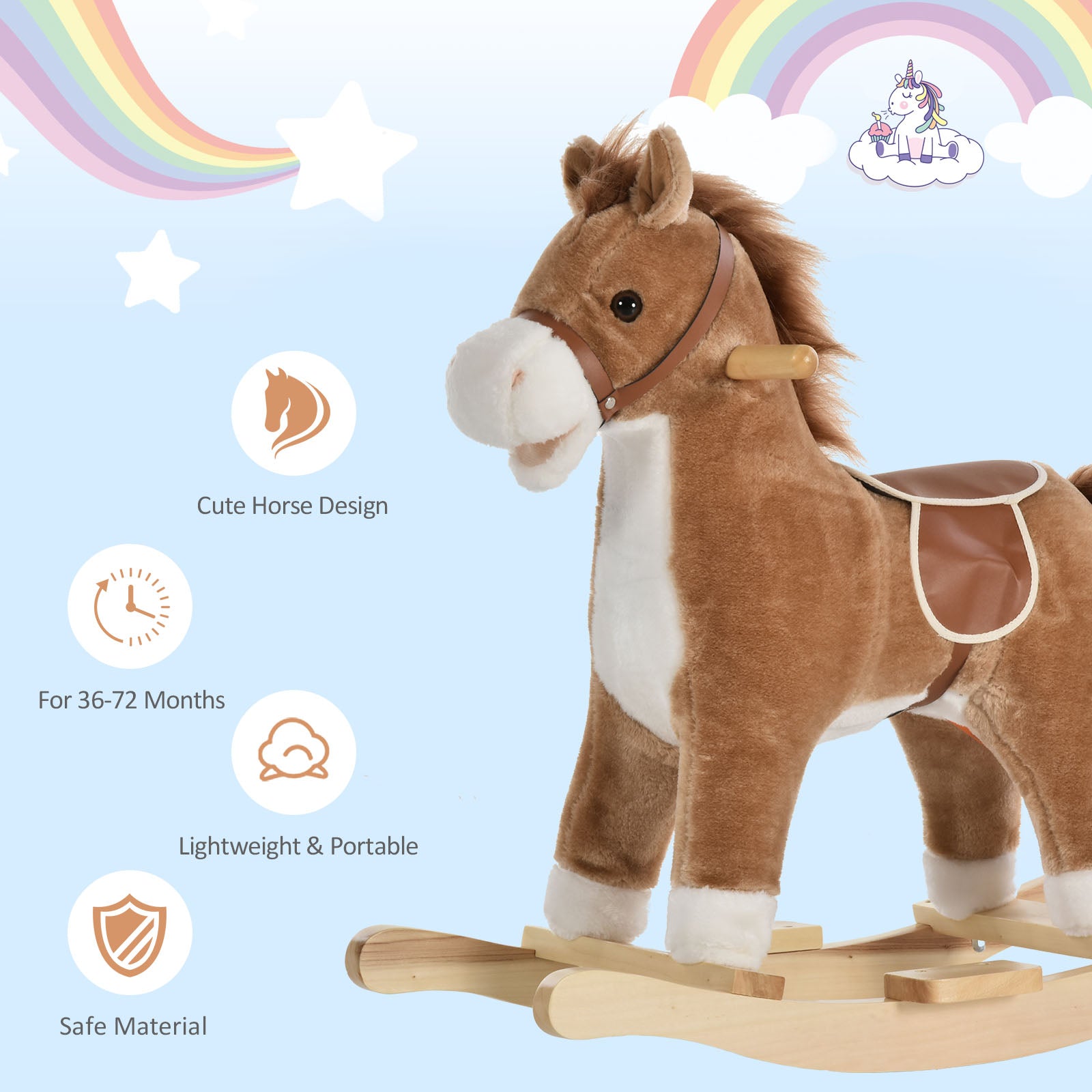 Rocking Horse with Sounds, Moving Mouth, Wagging Tail