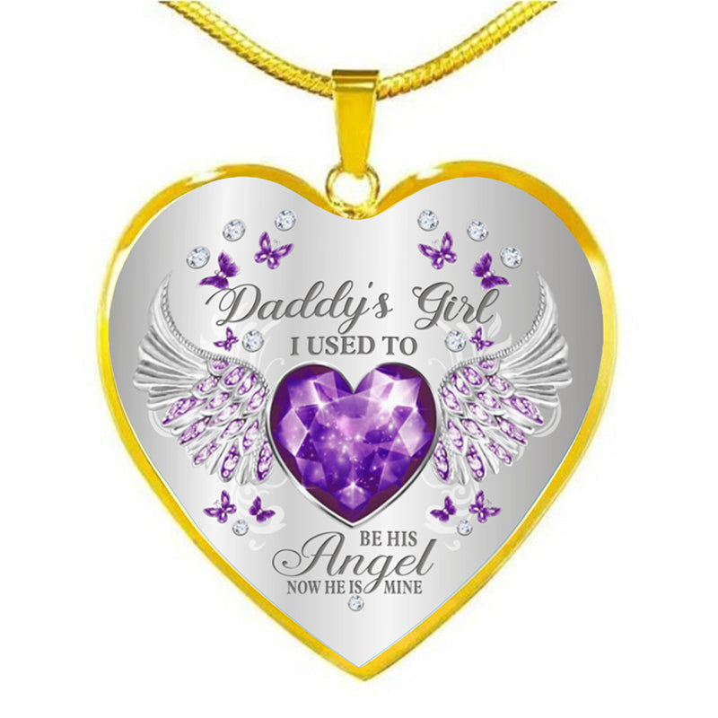 Birthstone Angel Wings Father Memorial Necklace