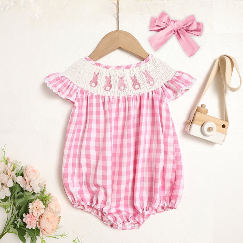 Baby Girl's Cute Bunny Romper Set