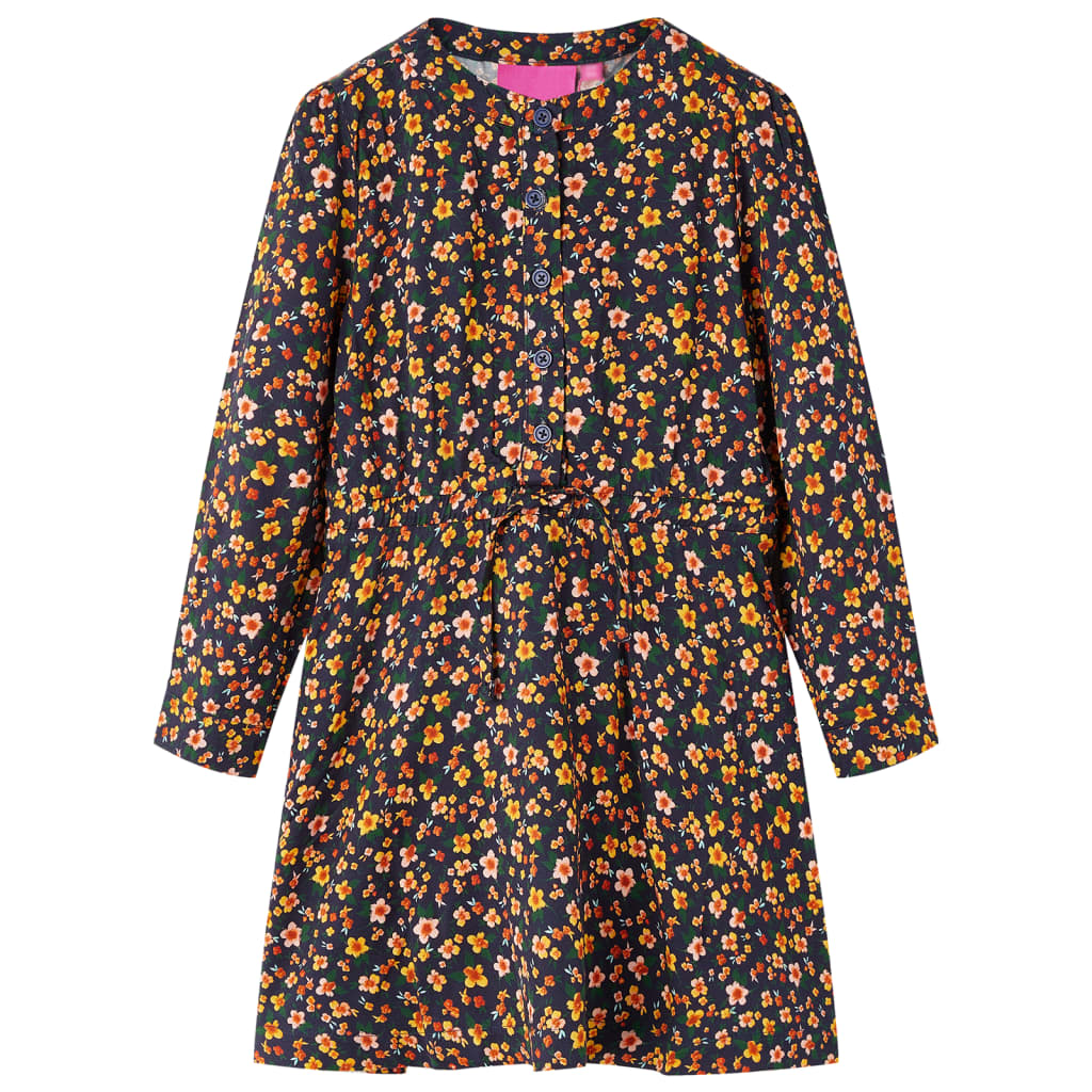 Children's long sleeved flowered dress