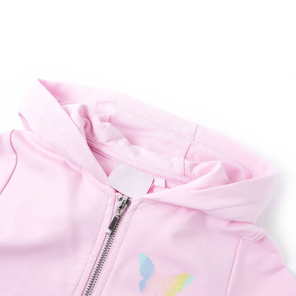 Children's light pink zip-up hoodie