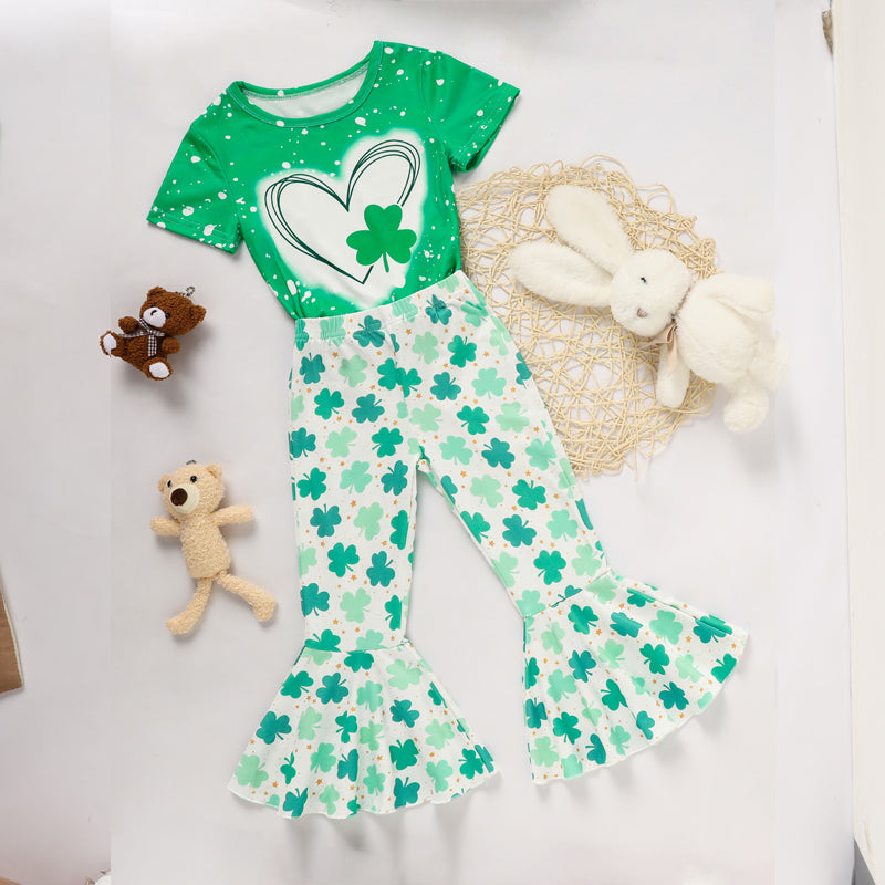 Girl's Clover Print 2-Piece Set