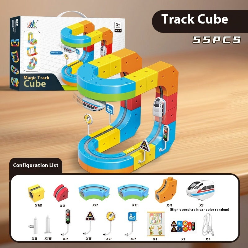 Children's Cube Track Building Blocks