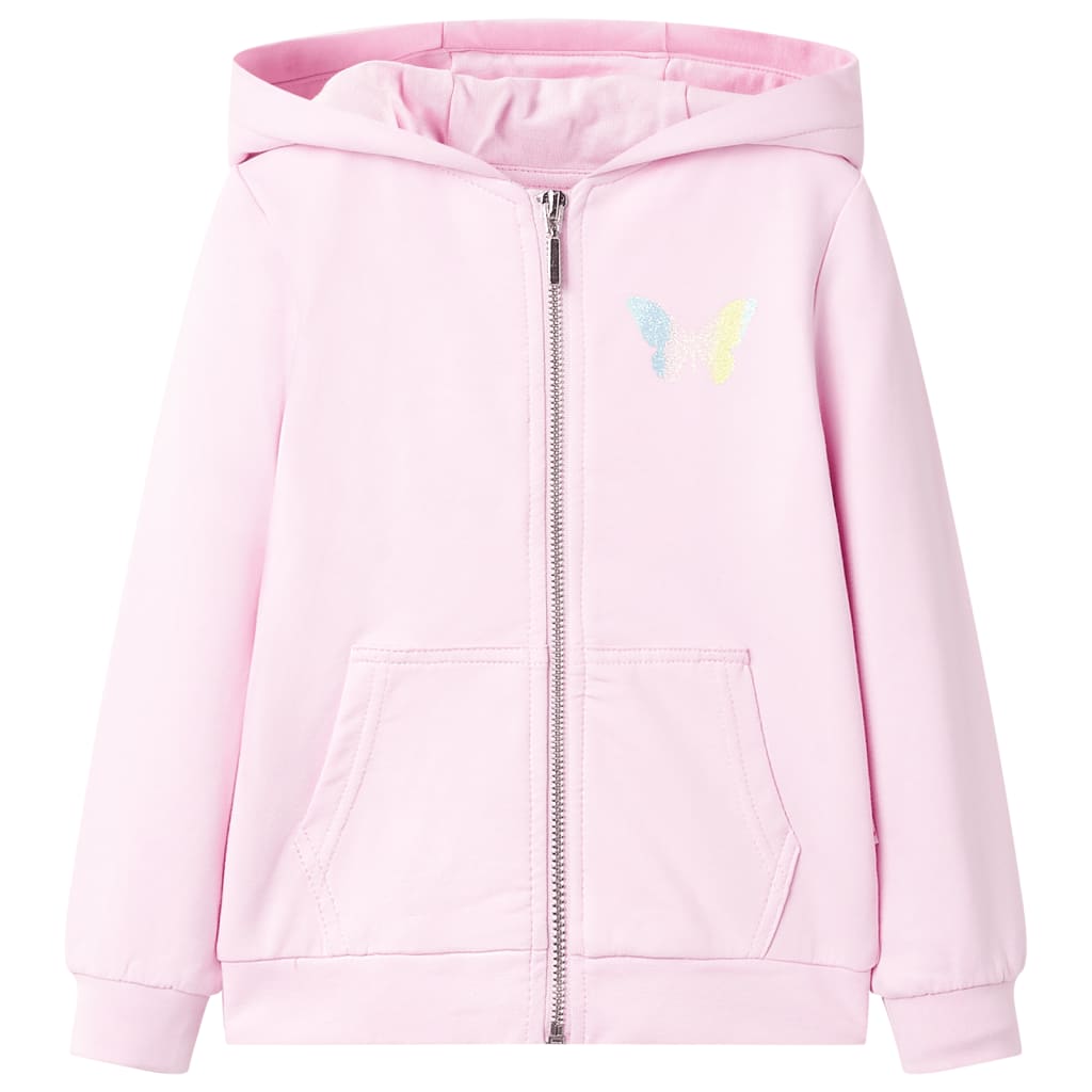 Children's light pink zip-up hoodie