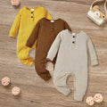 3 pk Long Sleeve Ribbed Romper