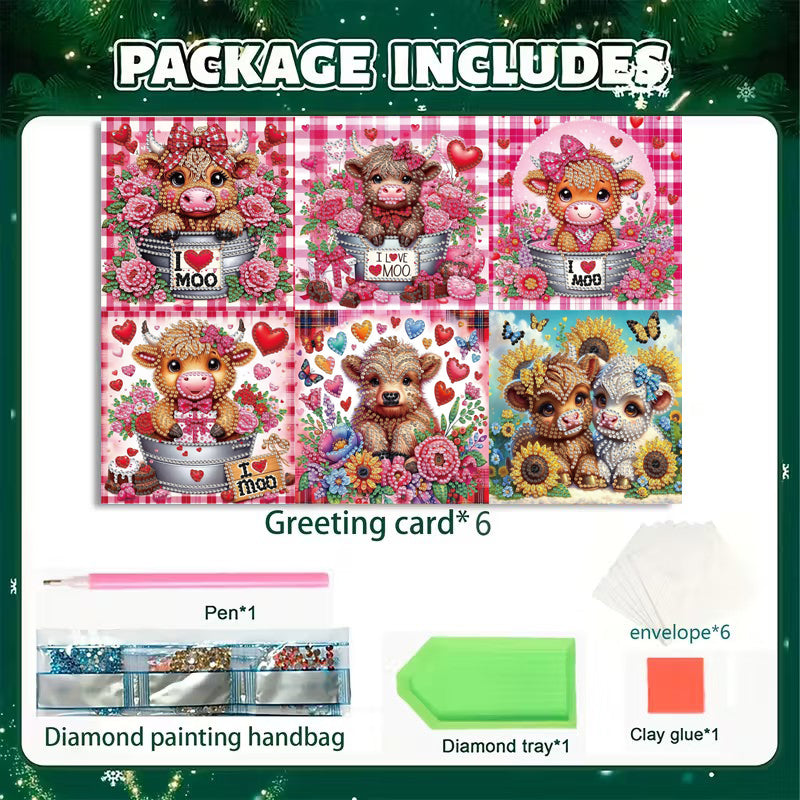 DIY Diamond Painting Card Kit - Cows