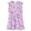 Children's dress with ruffled sleeves and waistband