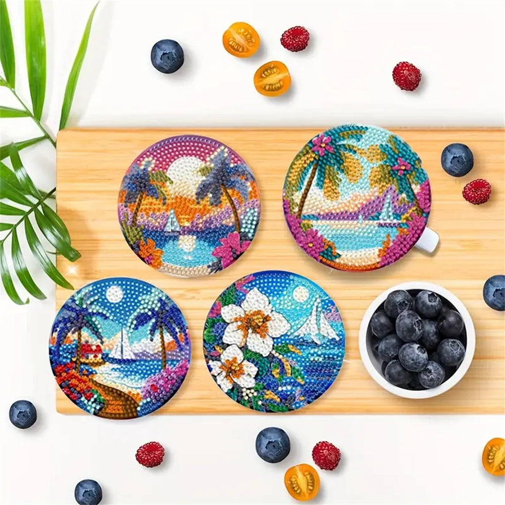 DIY Diamond Art Coaster Set - Landscapes