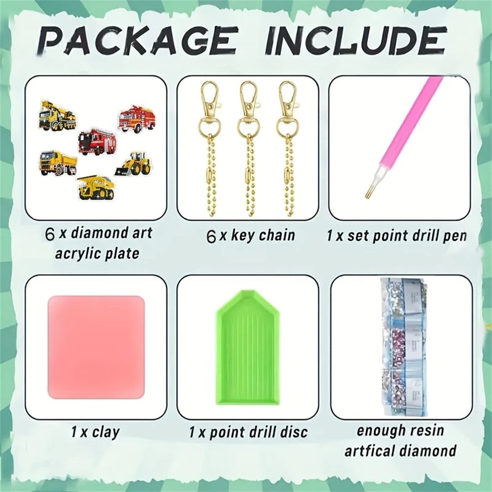 DIY Diamond Painting Keychain Kit - Trucks