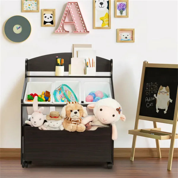 Multifunctional Kids Storage Cabinet w/ Large Capacity Toy Box