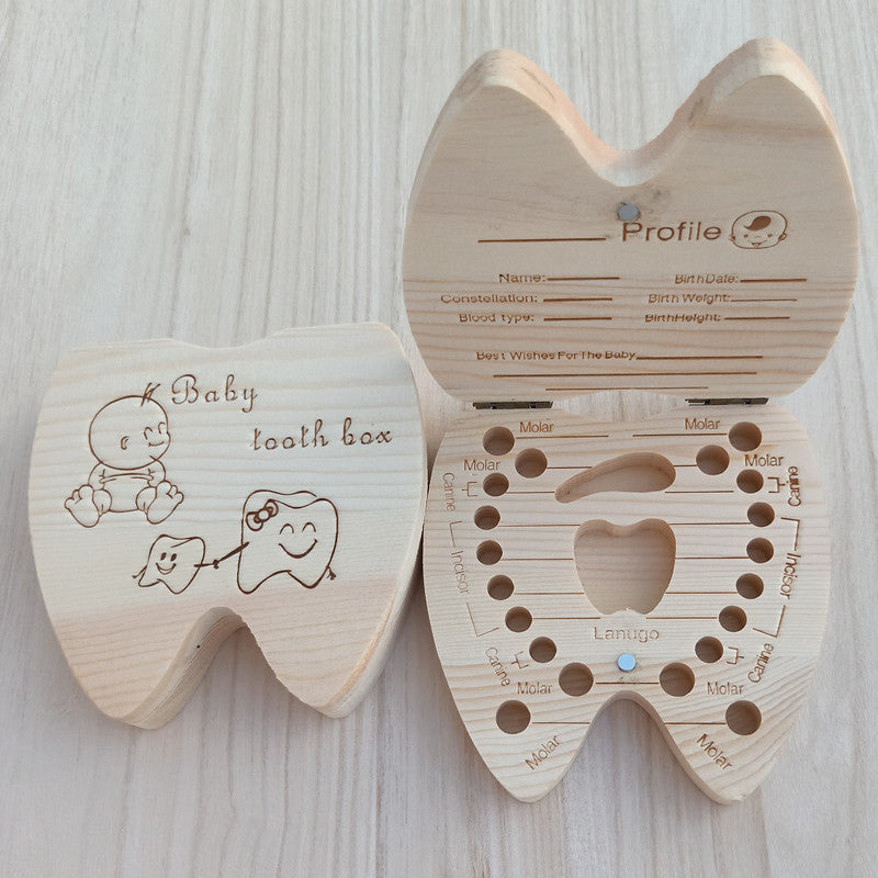 Wooden Deciduous Tooth, Lanugo, Umbilical Cord Keepsake Box