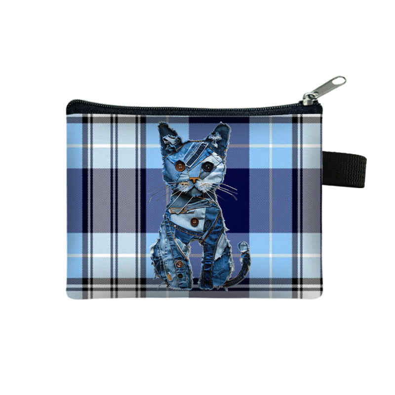 Denim Jeans Animal Coin Purse