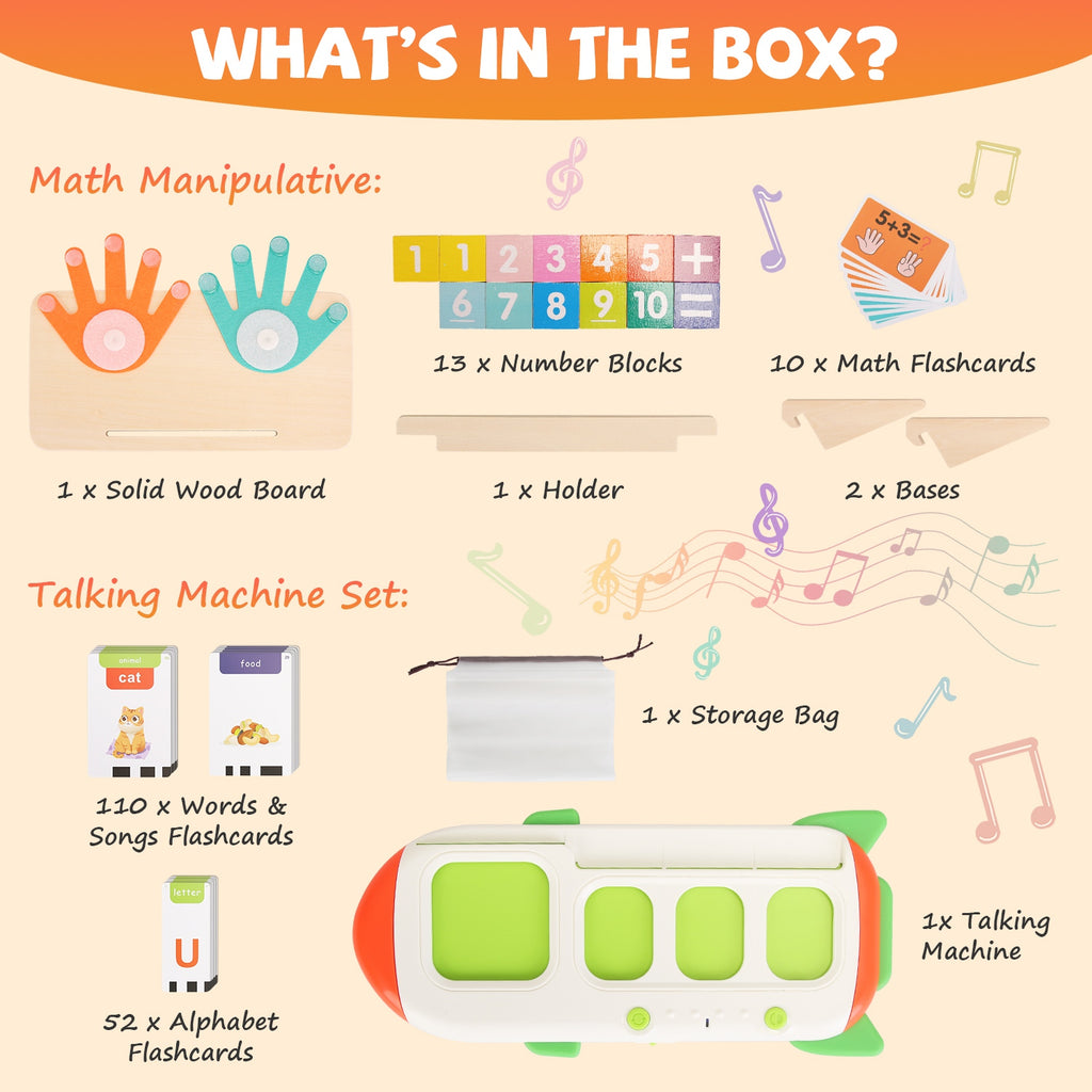 Talking Flash Cards And Finger Counting Math Board Interactive Learning Toys