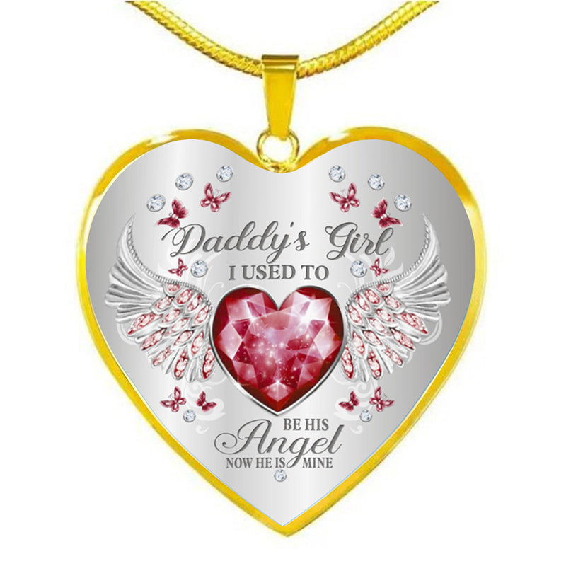 Birthstone Angel Wings Father Memorial Necklace