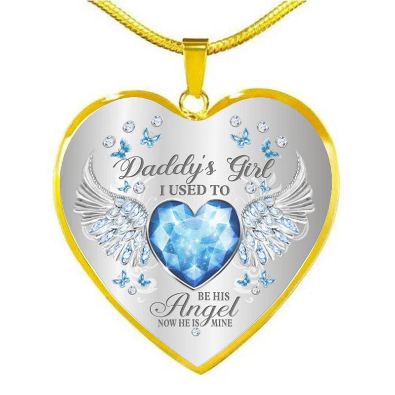 Birthstone Angel Wings Father Memorial Necklace