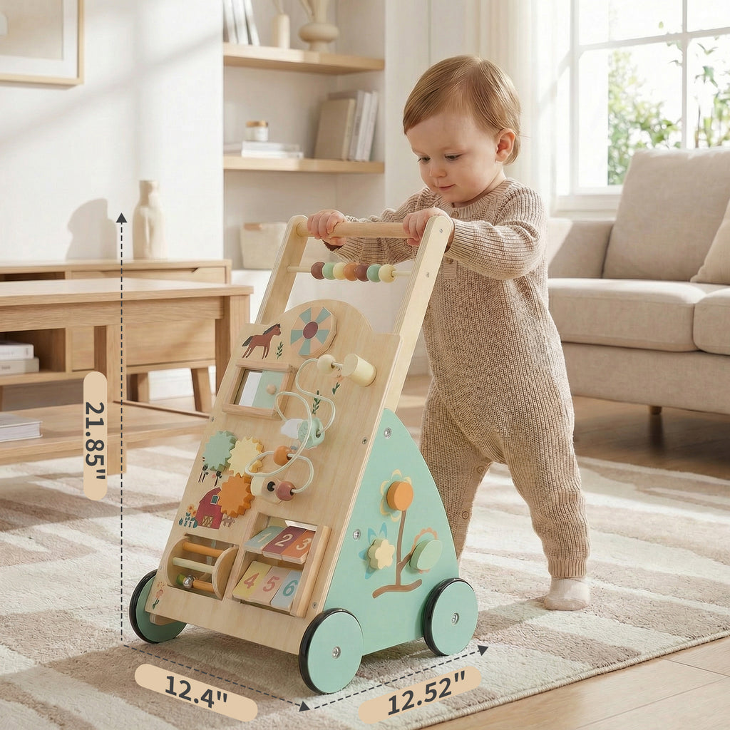 Montessori Wooden Baby Walker Activity Center