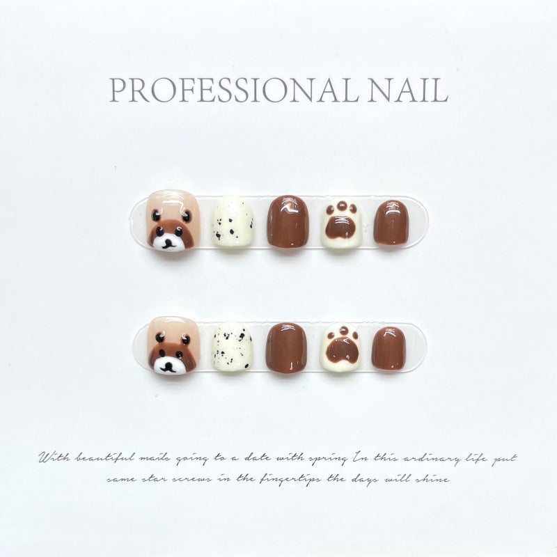 Girls Fake Nails Little Brown Bear