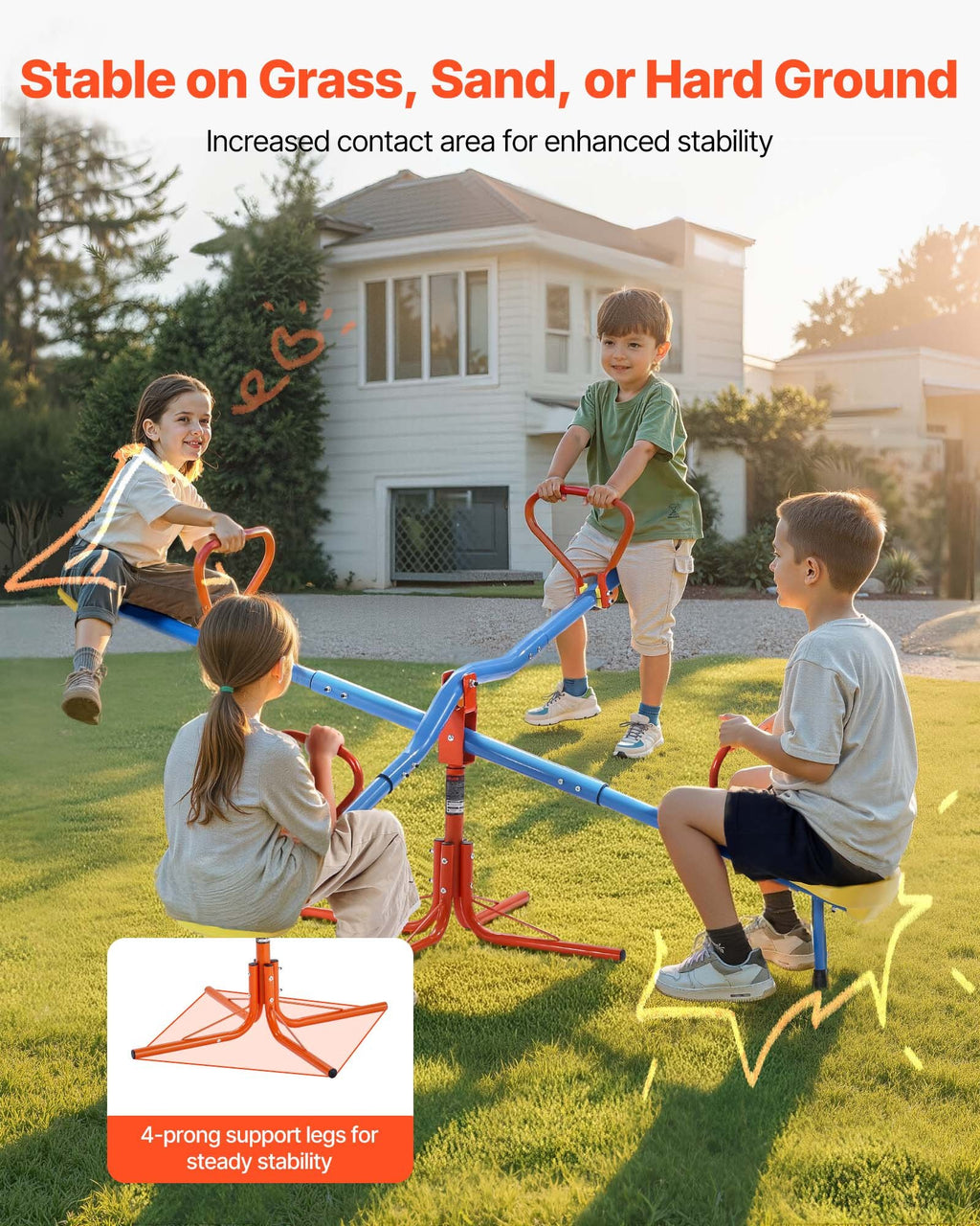 2-4 Kids Rotating Seesaw