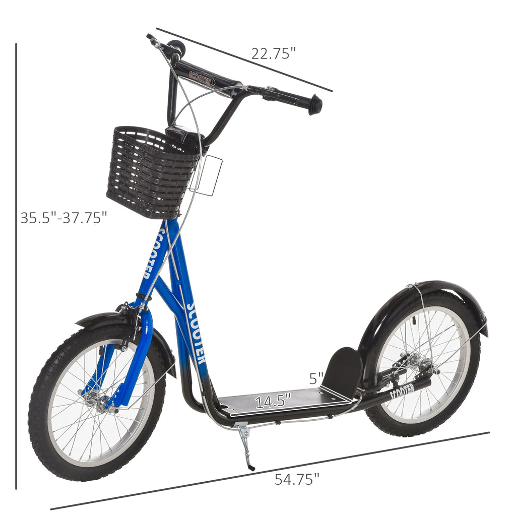 Youth Kick Scooter with 16" Inflatable Rubber Tires