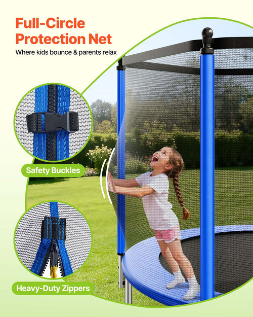 12FT Round Recreational Trampoline With Enclosure Net