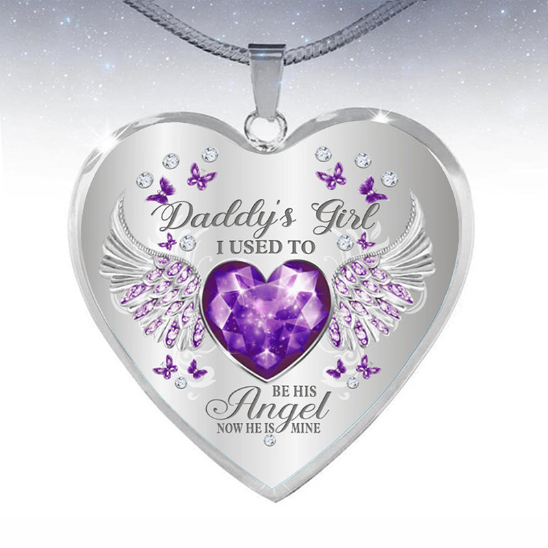 Birthstone Angel Wings Father Memorial Necklace