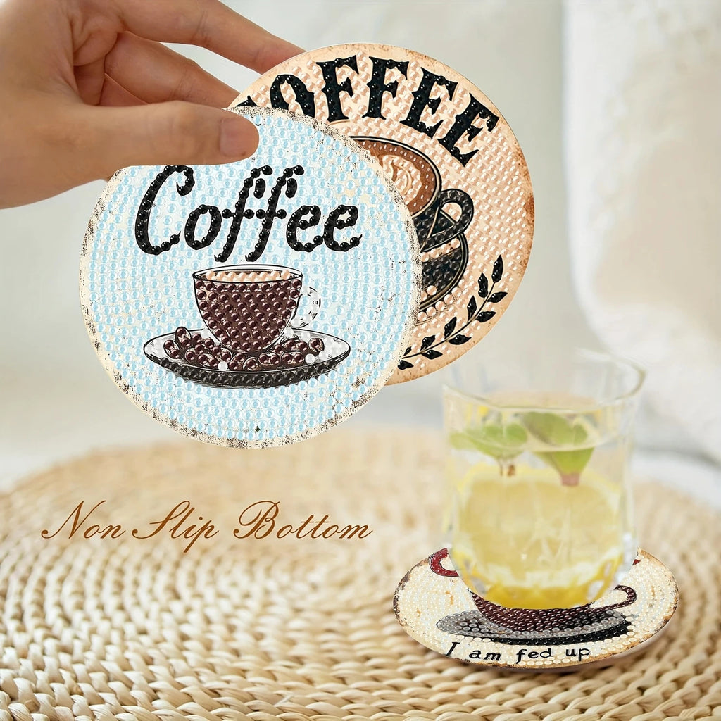 DIY Diamond Art Coaster Set - Coffee