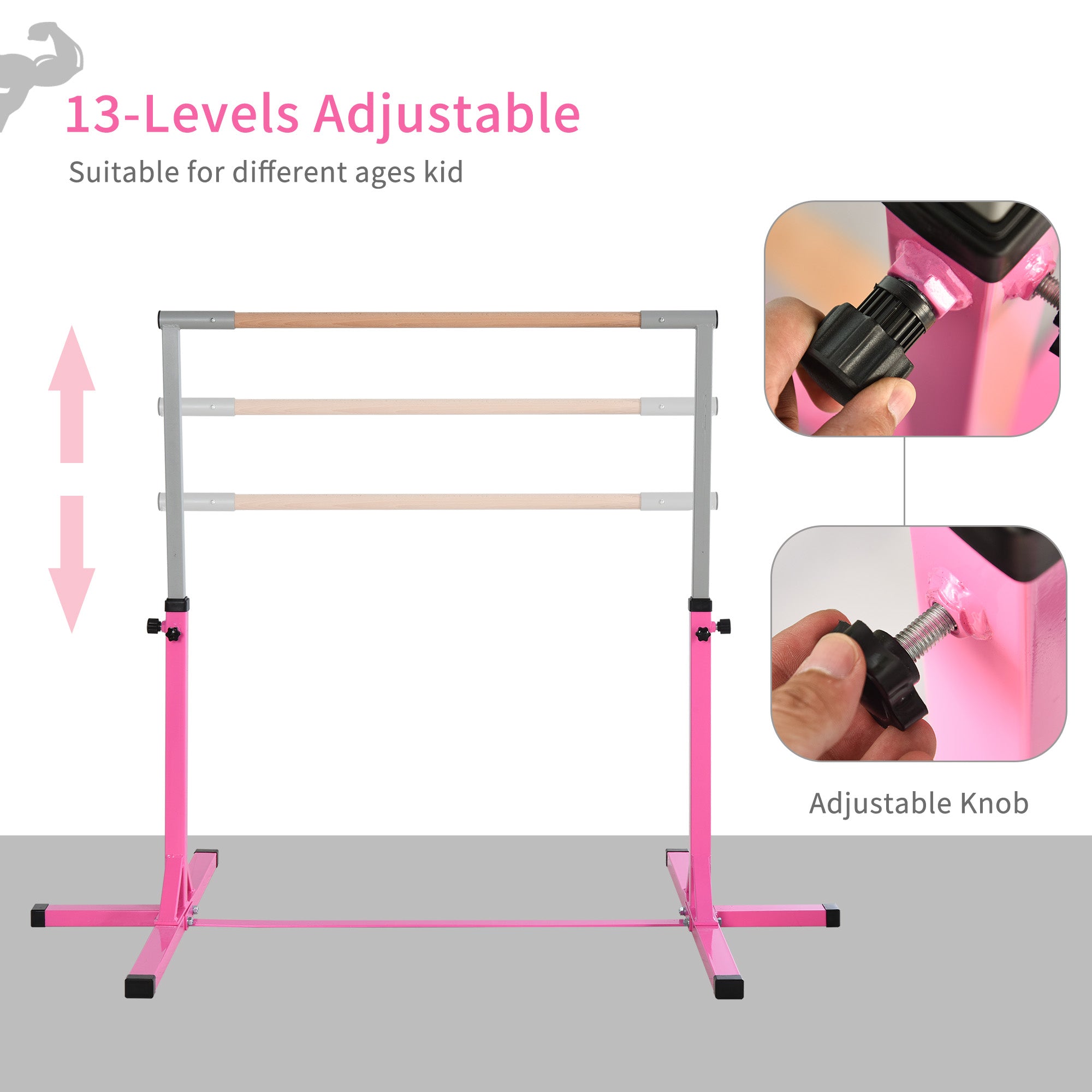 Kids Height Adjustable Gymnastics Horizontal Bar