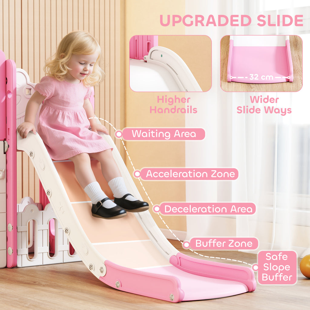 7 In 1 Toddler Slide Set With Basketball Hoop