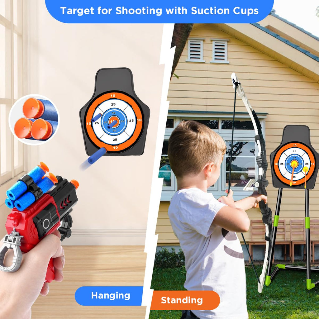 2 Bow LED Light-4 In 1 Archery & Dart Game Set