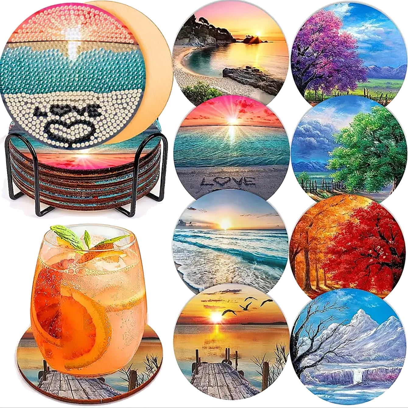 DIY Diamond Art Coaster Set - Landscape