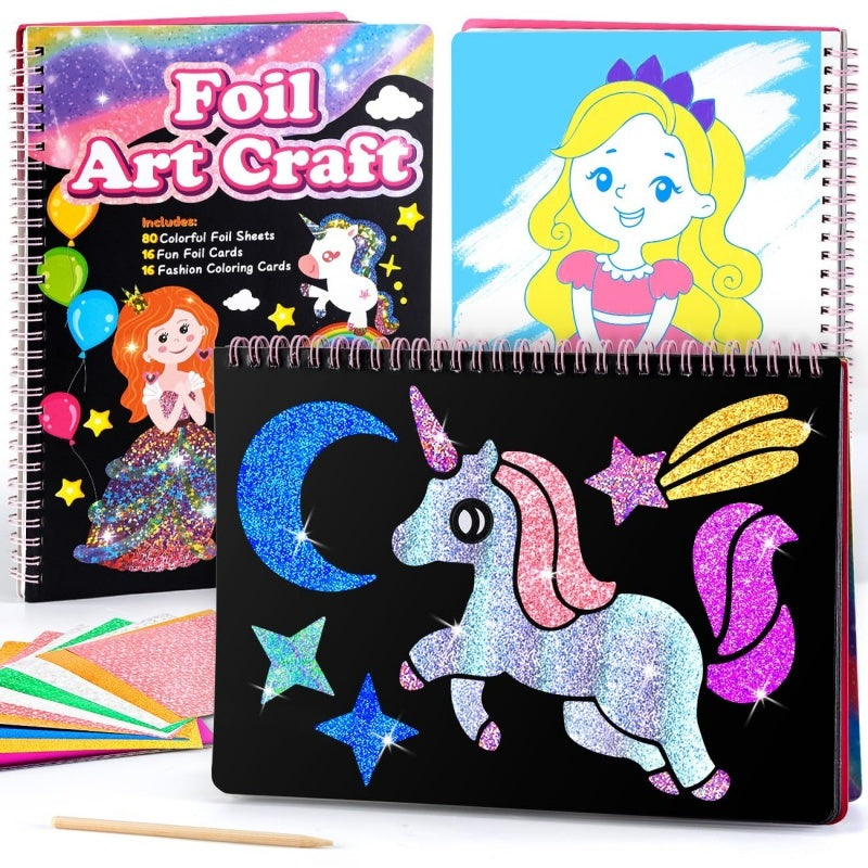 Kids Foil Art Craft DIY Creative Activity Set