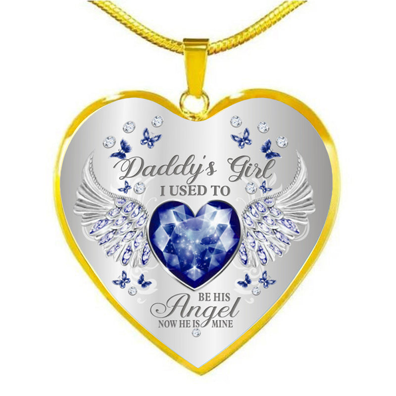 Birthstone Angel Wings Father Memorial Necklace