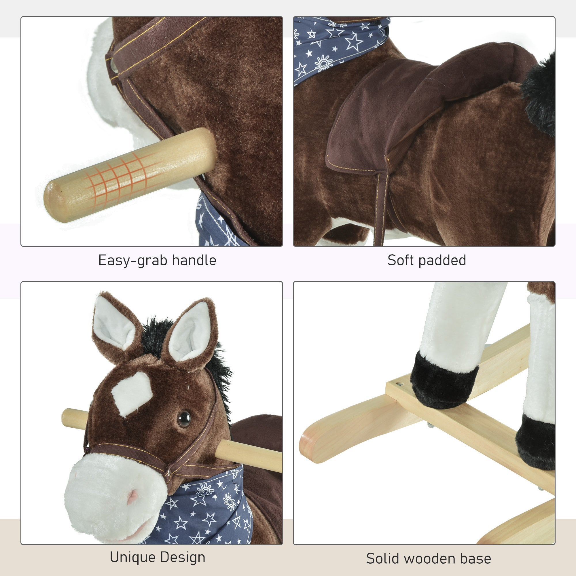Kids Plush Ride-On Rocking Horse